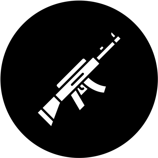 Vector assault rifle icon style