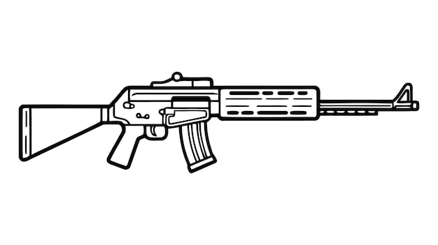 Assault rifle vector isolated on white background Assault rifle weapon