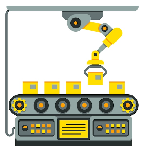 Vector assembly line on automatic factory industrial production concept