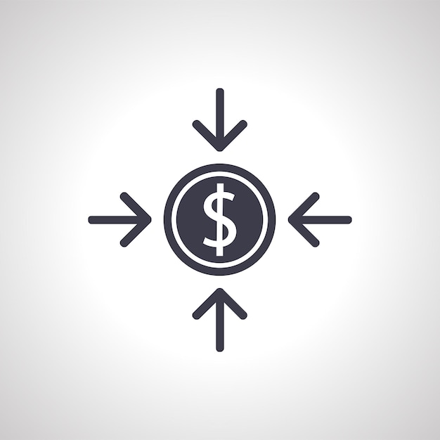 Икона актива доллар изолированная простая икона