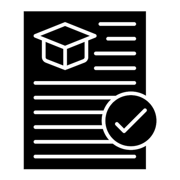 Assignment Glyph Solid Black Illustration