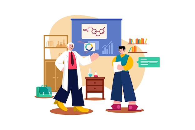 Assistant professor Illustration concept on white background