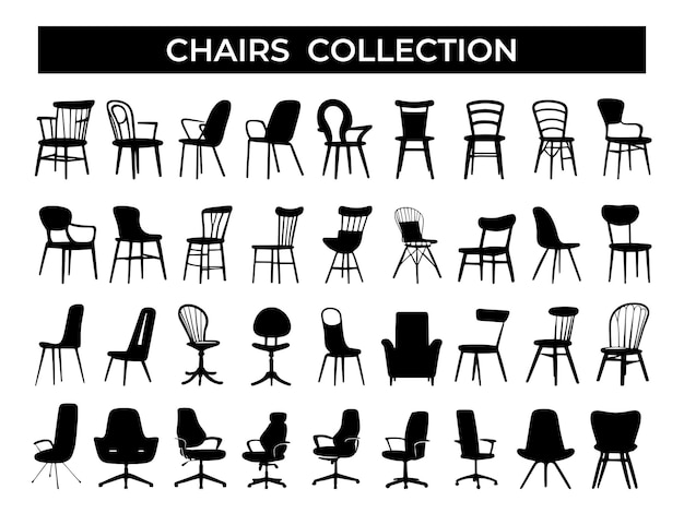 assorted chairs and silhouettes in collection