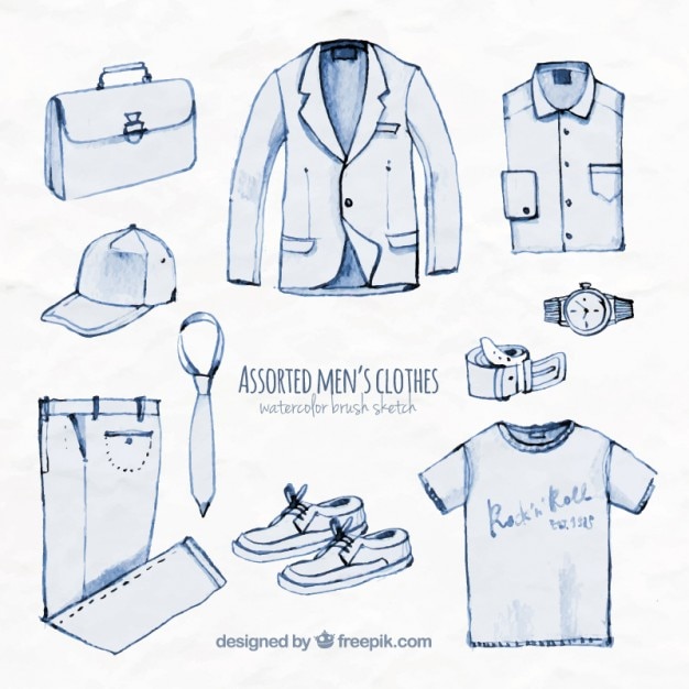 Vector assorted men's clothes