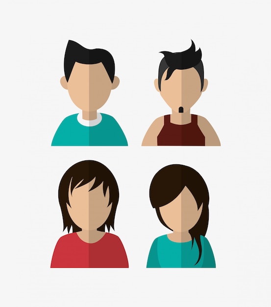 Vector assorted people portrait icons image