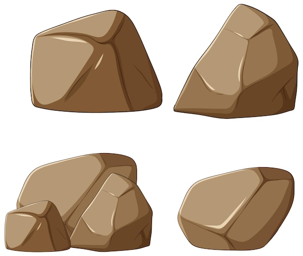 Vector assorted vector rocks collection