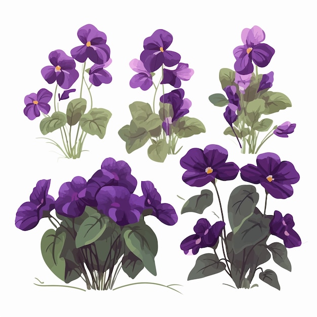 Assortiment van stijlvolle violette vector iconen