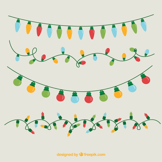 Vector assortment of colored christmas lights