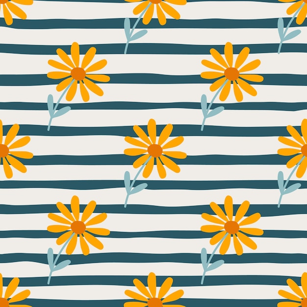 Aster 꽃 원활한 패턴 작은 카모마일 꽃 장식 벽지