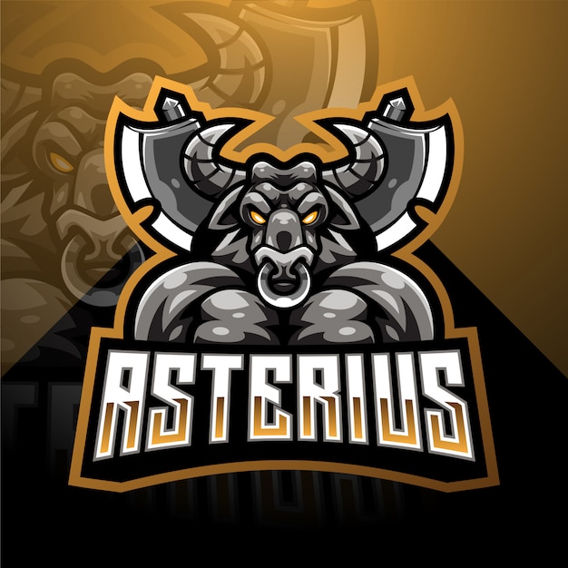 Vector asterius esport mascot logo design