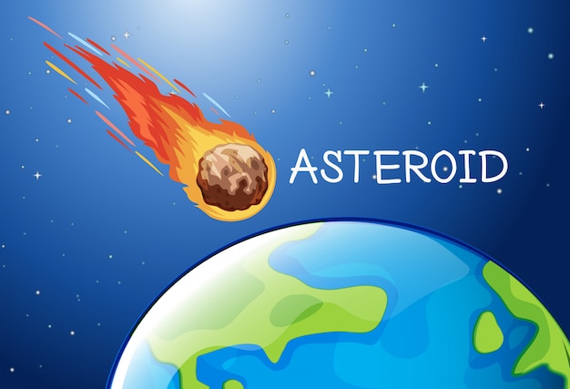 Asteroide che vola nello spazio