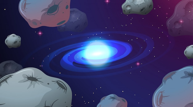 Asteroid space background scene