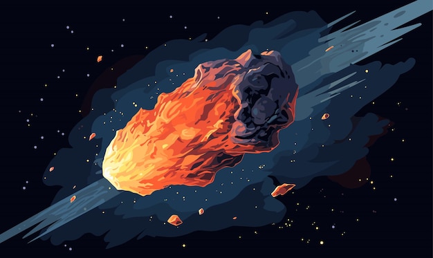 asteroid vector flat minimalistic isolated vector style illustration