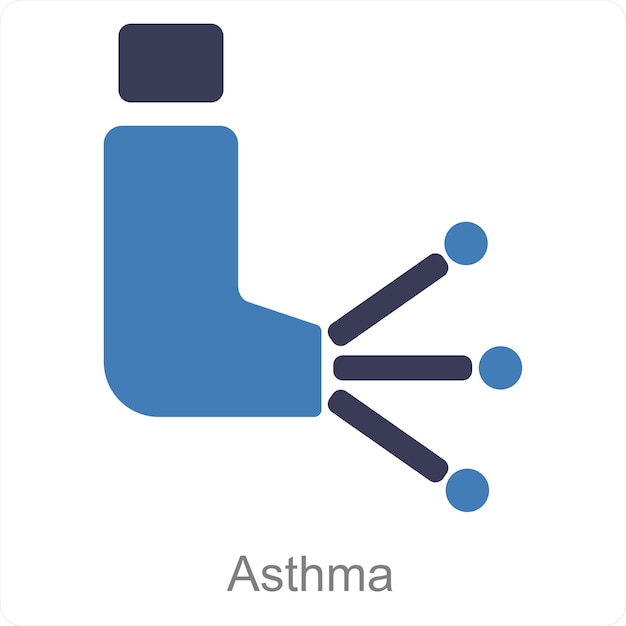 Astma en inhalator pictogram concept