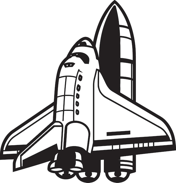 Astral Adventurer Vector Rocket Design in Noir Orbit Observer Черная икона ракеты в космосе