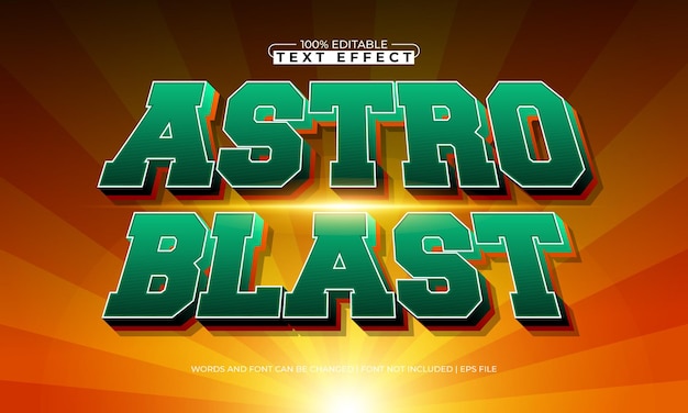 astro blast bewerkbare tekst-effect met een ruimte en astronaut tekst stijl