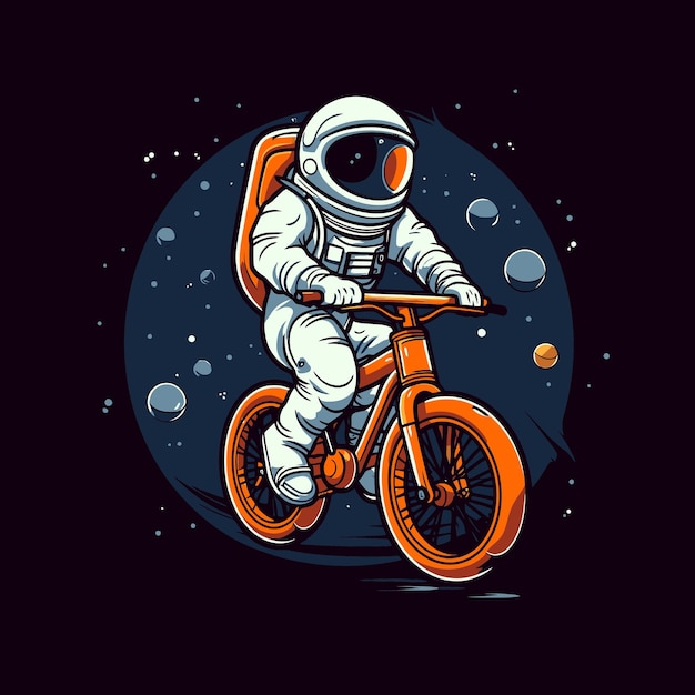 AstroBike Adventure Astronaut Exploring the Cosmos on a Bicycle