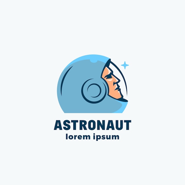 Astronaut Abstract Vector Sign, Emblem, Icon or Logo Template