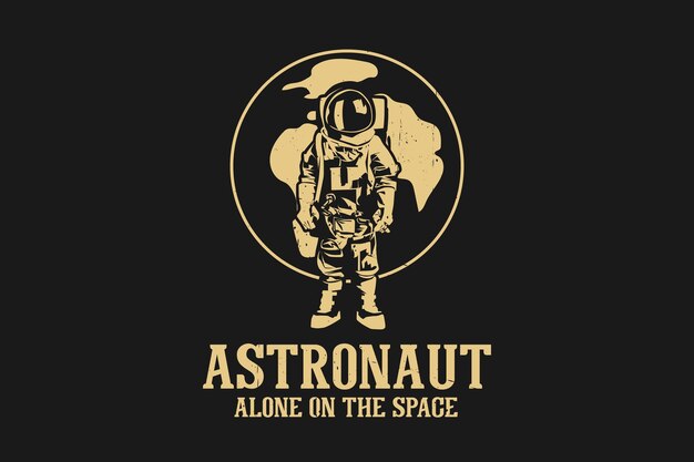 Astronaut alleen op het ontwerp van het ruimtesilhouet