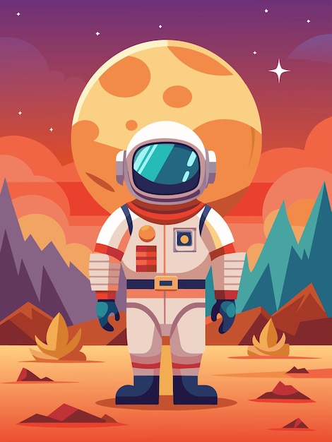 Астронавт в одиночестве в огромном космосе с Землей и звездами на заднем плане, окруженный эфирным светом в д