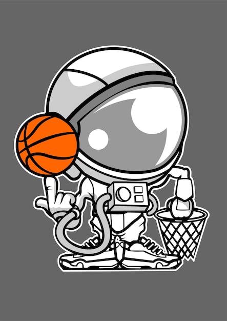 Astronaut basketbal vectorillustratie