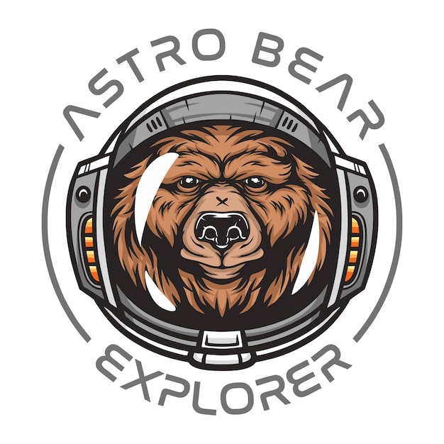 宇宙飛行士クマ、宇宙服を着た野生動物tシャツの野生動物イラスト
