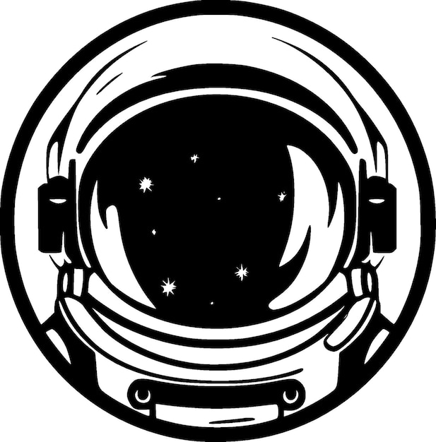 Astronaut Black and White Vector illustration