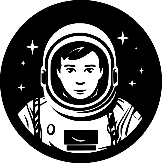 Vettore astronauta illustrazione vettoriale in bianco e nero