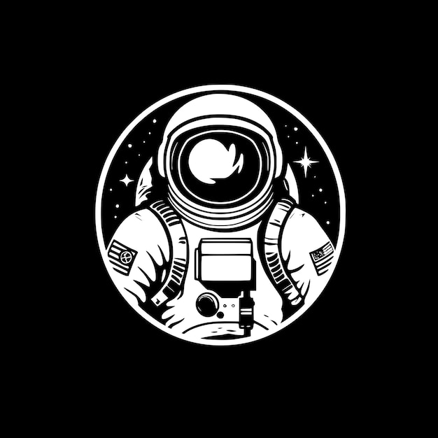 Vector astronaut black and white vector illustration