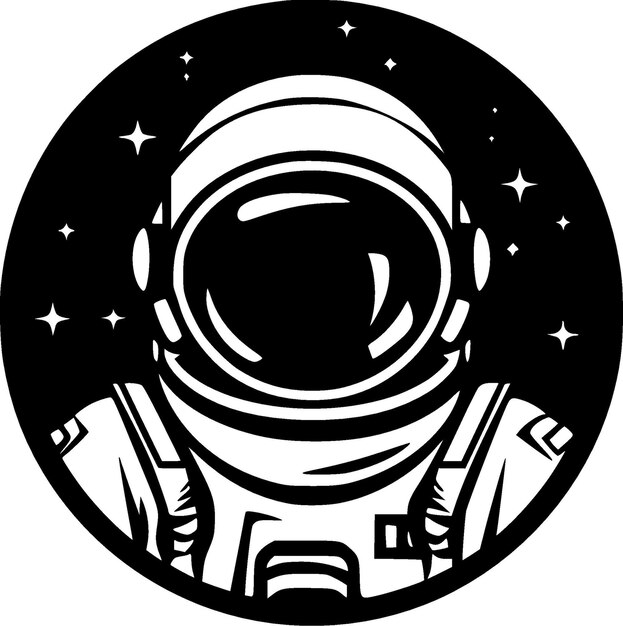 Vector astronaut black and white vector illustration