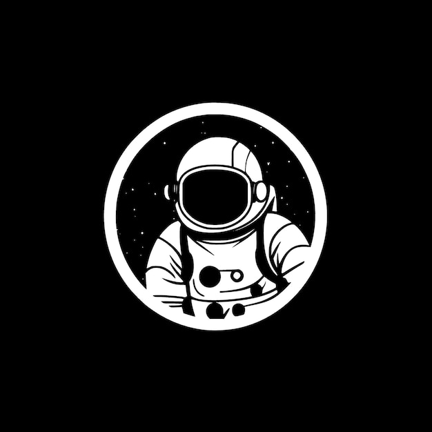 Astronaut Black and White Vector illustration