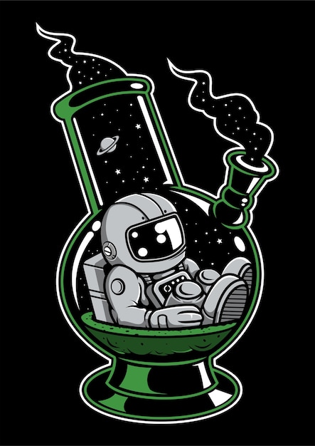 Astronaut bong cartoon character