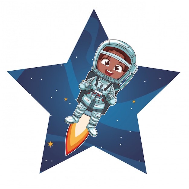 Astronaut boy cartoon