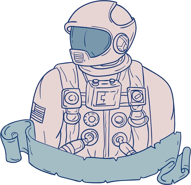 Astronaut Bust Lint Tekening