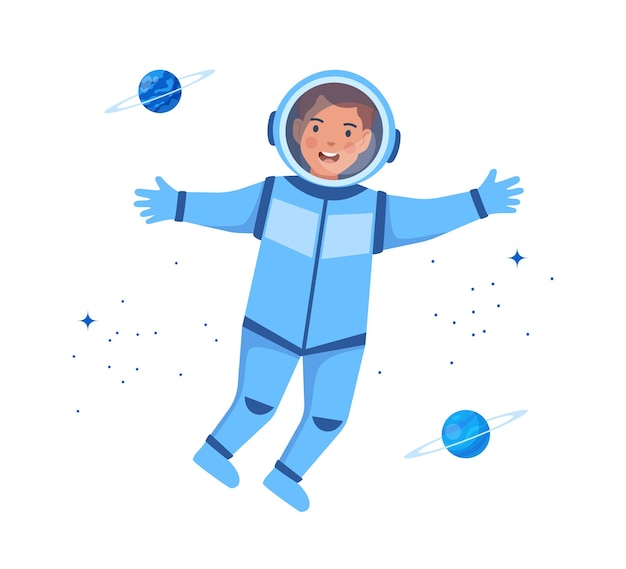 宇宙服を着た宇宙飛行士の漫画のキャラクター 宇宙飛行士の子供漫画