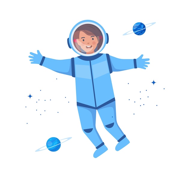 Astronaut Cartoon Character in Outer Space Suit Astronaut kid Cartoon