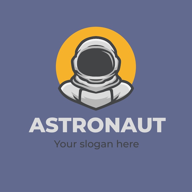 Astronaut cartoon mascot character logo template Premium Vector