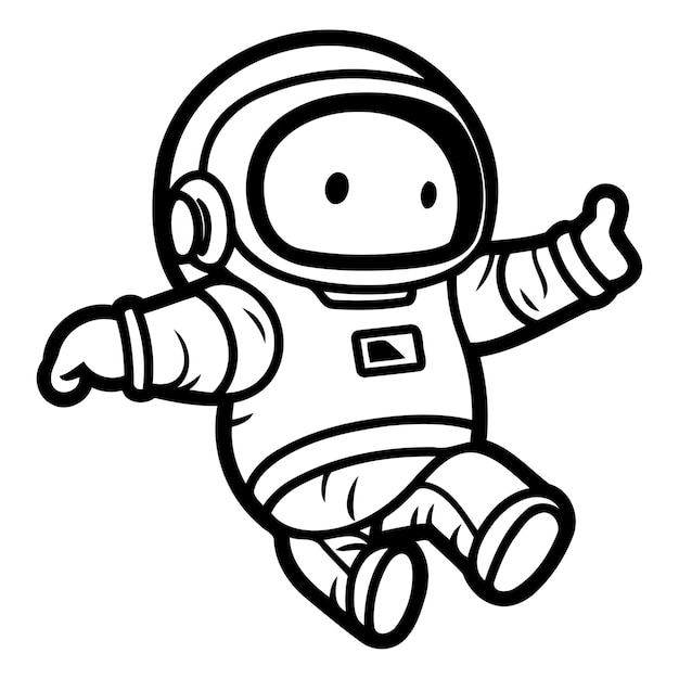 Astronaut Cartoon Personage Mascotte Icon Vector Illustratie