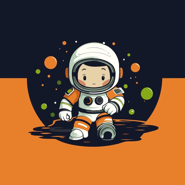 Vector astronaut cartoon theme vector art illustration eps10 file