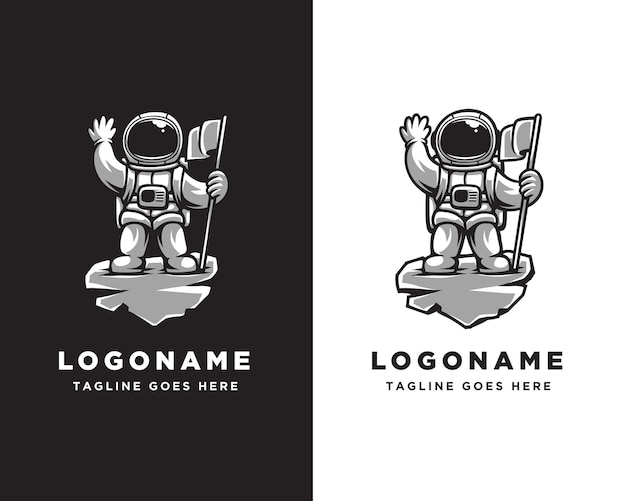 Astronaut character logo design