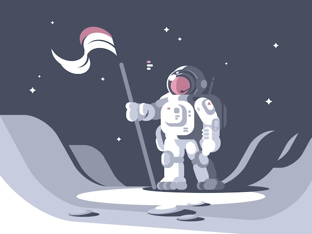 Vector astronaut character in spacesuit