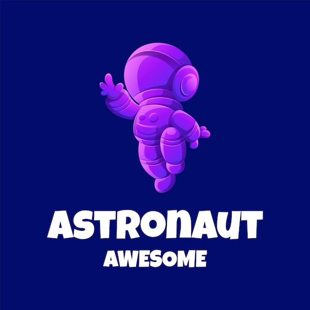 Vector astronaut coloring logo