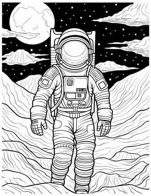 astronaut coloring pages for kids