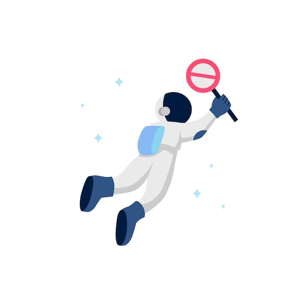 Astronaut or cosmonaut floating with for nothing found error message empty state ui element illustration