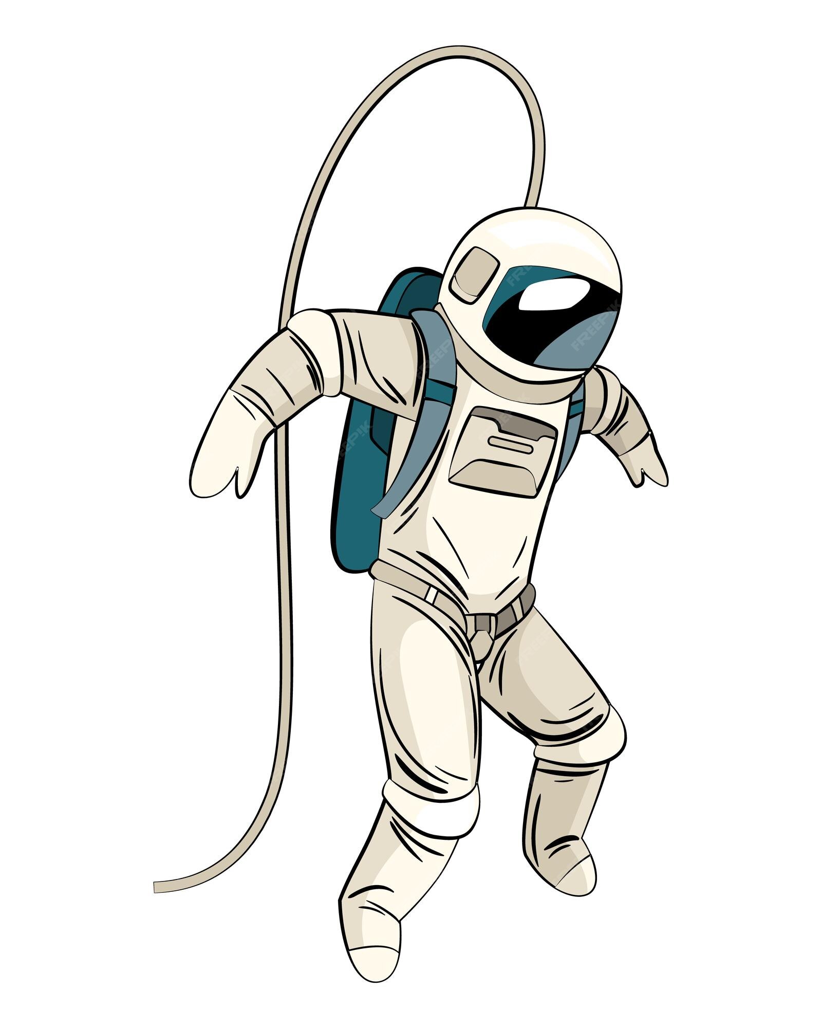 Astronaut in spacesuit floating in weightlessness, spaceman in open space  realistic vector illustration isolated over white background. Stock Vector