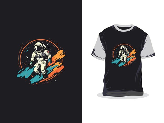 astronaut creatief kunstwerk vector print t-shirt ontwerp