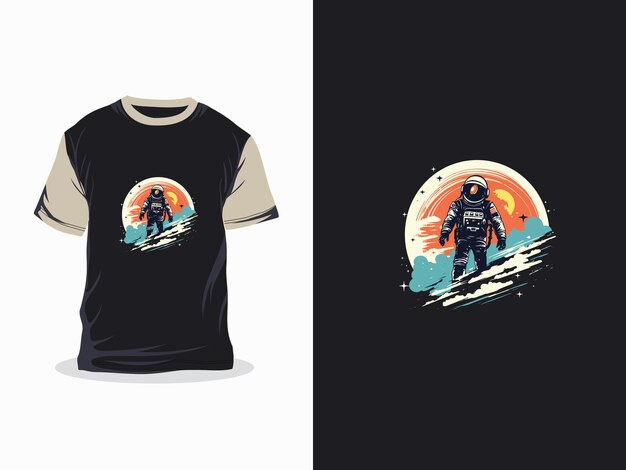 astronaut creative artwork vector print tshirt design