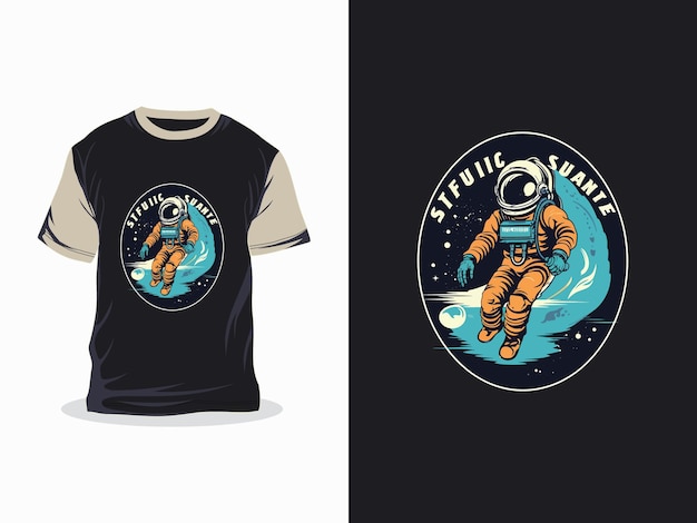 宇宙飛行士 クリエイティブ アートワーク ベクトル プリント シャツ デザイン