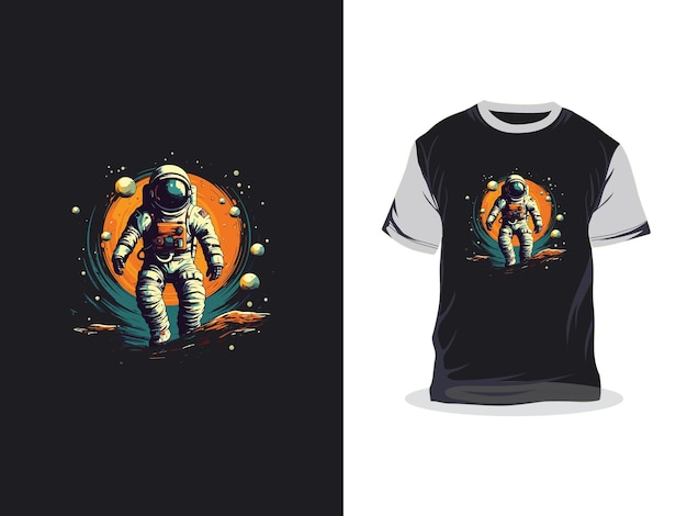 astronaut creative artwork vector print tshirt design