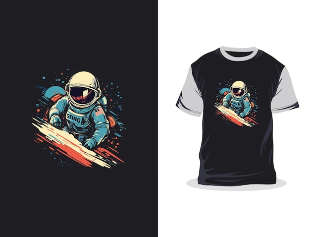 astronaut creative artwork vector print tshirt design